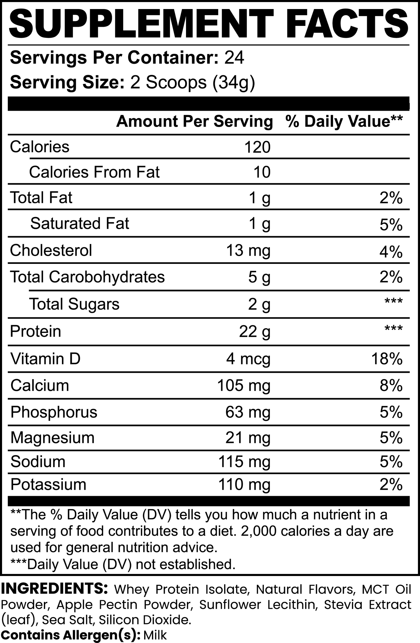 J&R Advanced 100% Whey Protein Isolate (Vanilla)