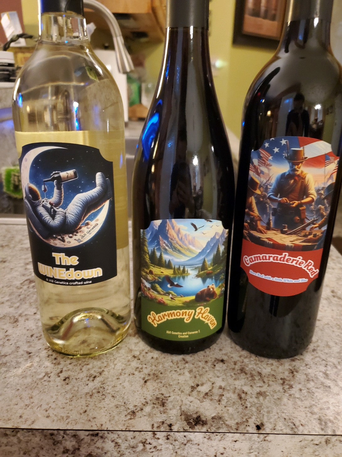 J&R and Cameron T. Pinot Noir, Cabernet Sauv, Chardonnay, and Moscato